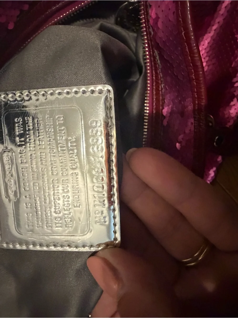 Coach poppy sequin